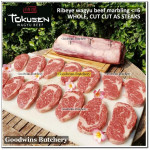 Beef Cuberoll Scotch-Fillet RIBEYE own-aged WAGYU TOKUSEN marbling <=6 whole cut chilled +/- 4.5kg (price/kg) PREORDER 1-3 days notice